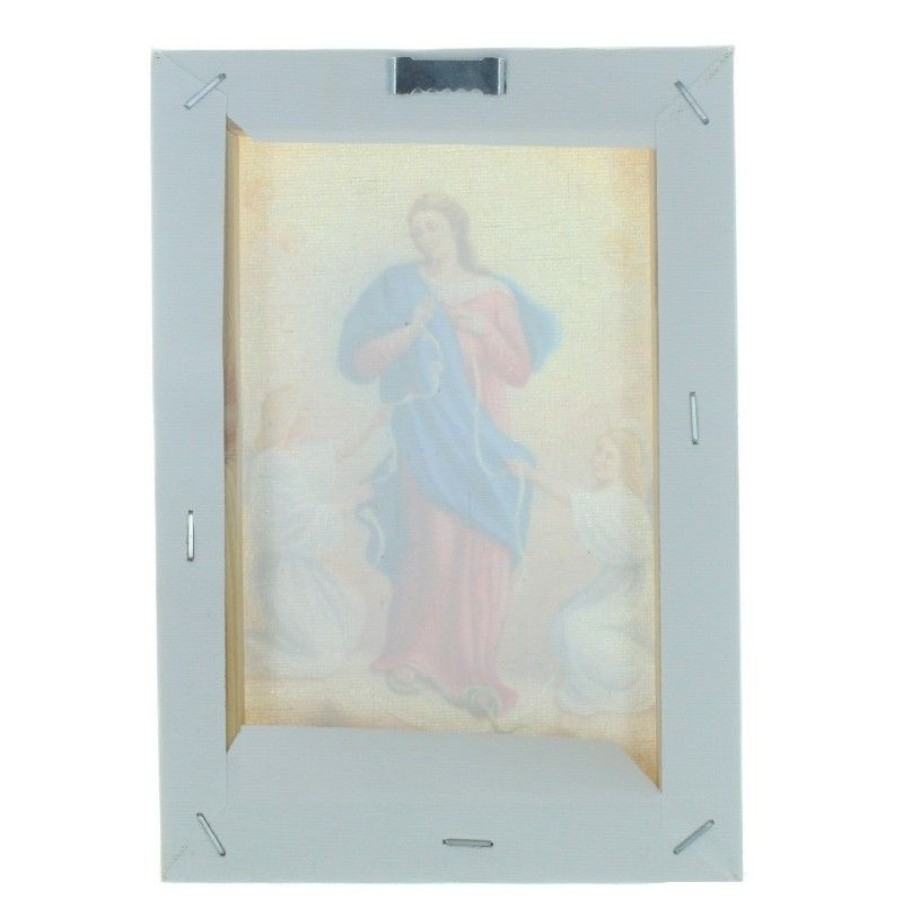 Palais du Rosaire Cadre Religieux | Cadre De Marie Qui Defait Les Noeuds Sur Toile Imprimee 13 X 18Cm