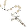 Palais du Rosaire Chapelet Metal | Chapelet De Mariage En Metal Avec Grains Blancs En Relief