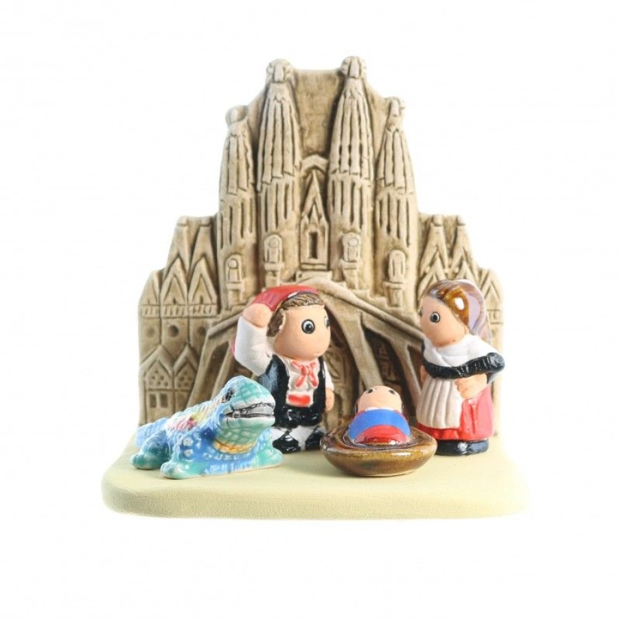 Palais du Rosaire Creche | Creche Barcelone En Ceramique 8X7Cm