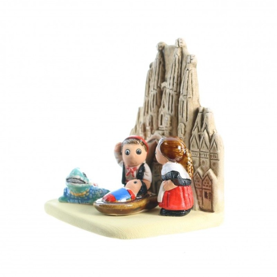 Palais du Rosaire Creche | Creche Barcelone En Ceramique 8X7Cm