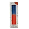 Palais du Rosaire Bougie Decorative | Set De 3 Bougies A Baton Couleur Bleu Et Orange 20X2Cm