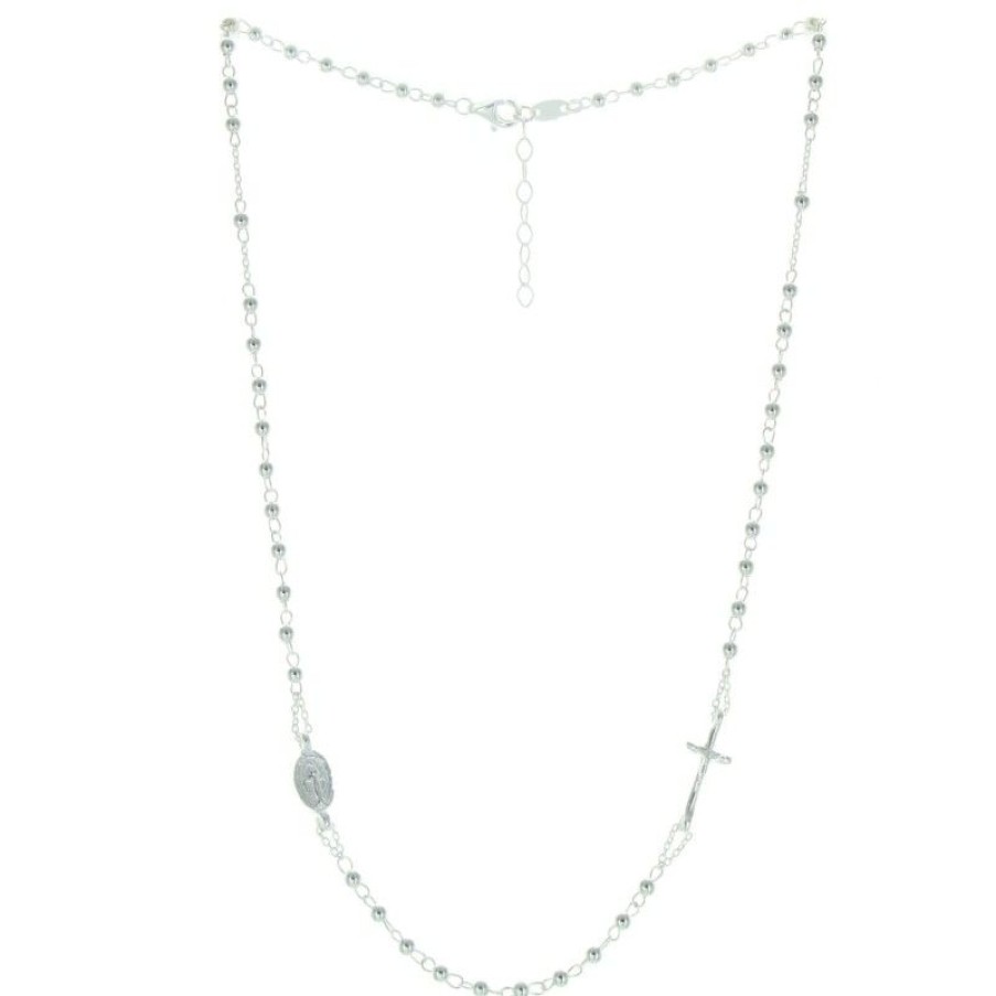 Palais du Rosaire Collier En Argent | Collier Chapelet En Argent Avec Une Medaille Miraculeuse