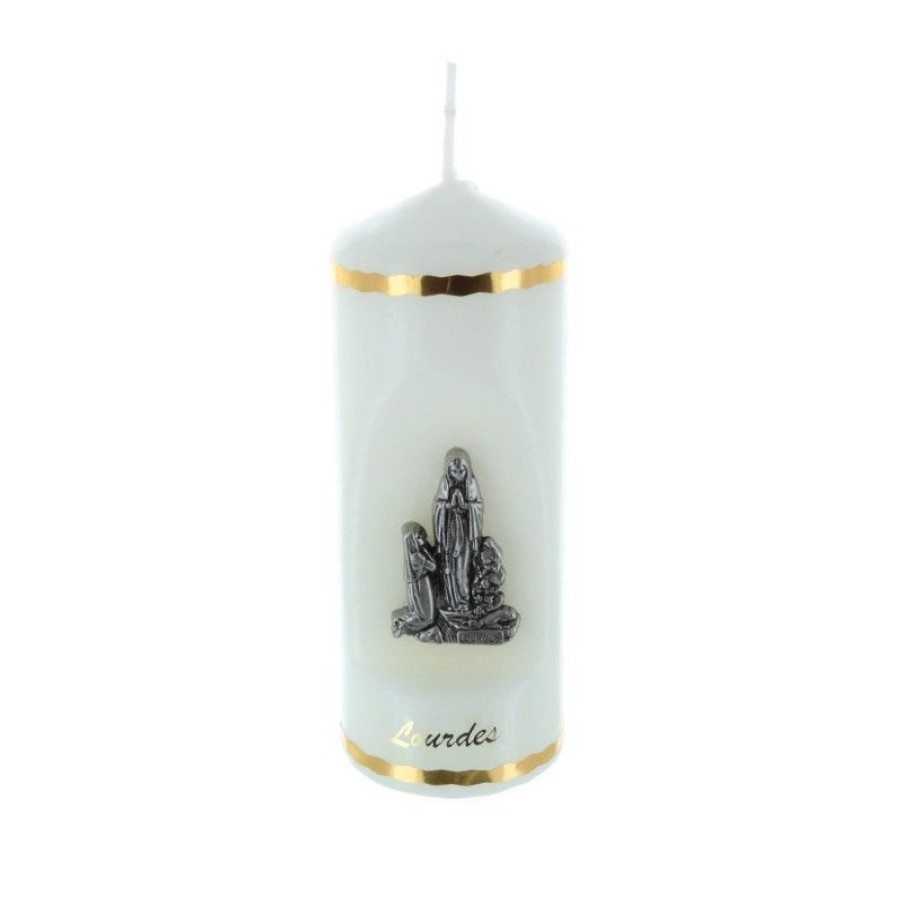 Palais du Rosaire Bougie Decorative | Bougie Religieuse Sujets Apparition De Lourdes 11 Cm