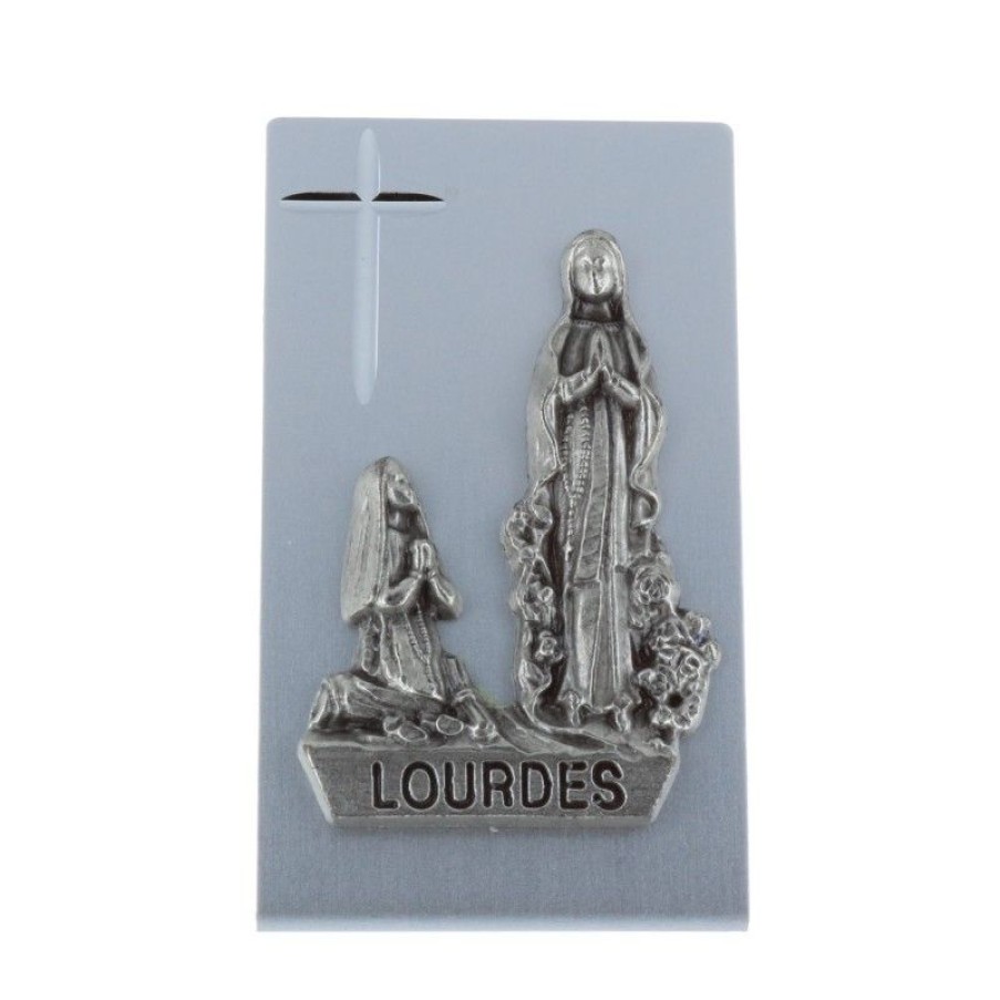 Palais du Rosaire Cadre Religieux | Cadre Apparition De Lourdes Metal 4 X 6,5 Cm