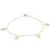 Palais du Rosaire Bracelet Plaque Or | Bracelet Chaine Plaque Or Et Croix A Strass Pendantes