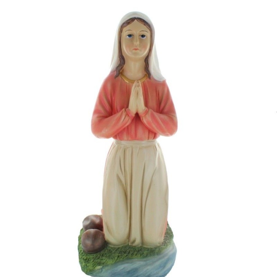 Palais du Rosaire Statue De Sainte Bernadette | Statue De Sainte Bernadette 60Cm Avec Ses Sabots En Resine Coloree