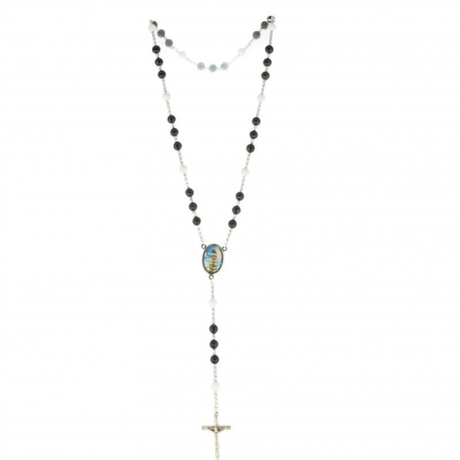 Palais du Rosaire Chapelet Resine | Chapelet Notre Dame De Loreto En Resine Noir Et Blanc