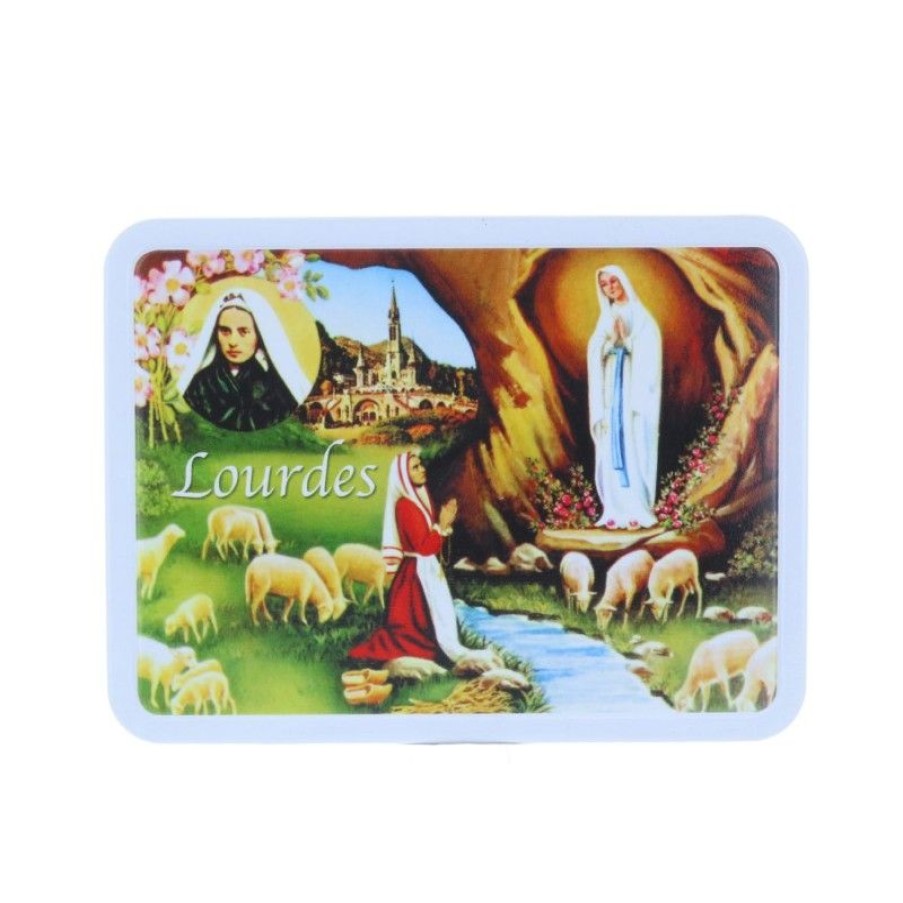 Palais du Rosaire Coffret Gourmand Lourdes | Coffret Gourmand, Apparition De Lourdes Et Biscuits Sables 120 G En Boite Metal