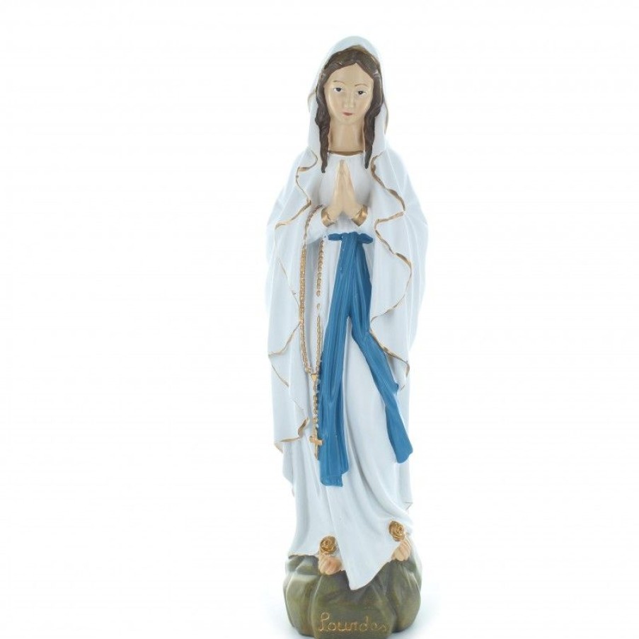 Palais du Rosaire Statue De Notre Dame De Lourdes | Statue Notre Dame De Lourdes En Resine Decoree 30 Cm