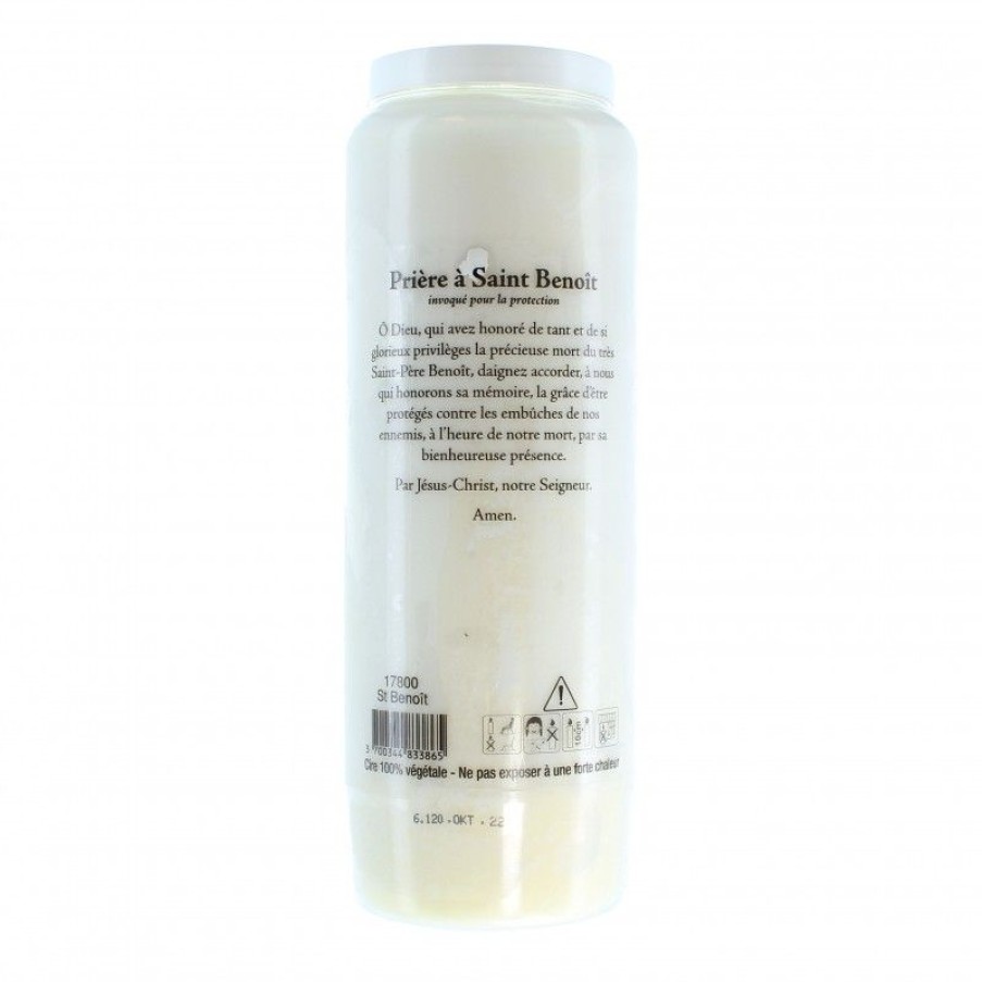 Palais du Rosaire Bougie Neuvaine | Lot De 3 Bougies De Neuvaine De Saint Benoit Avec Prieres