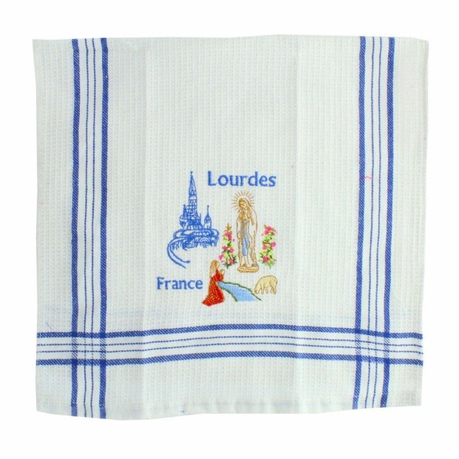 Palais du Rosaire Linge De Maison | Torchon De Lourdes En Tissu Nid D'Abeille