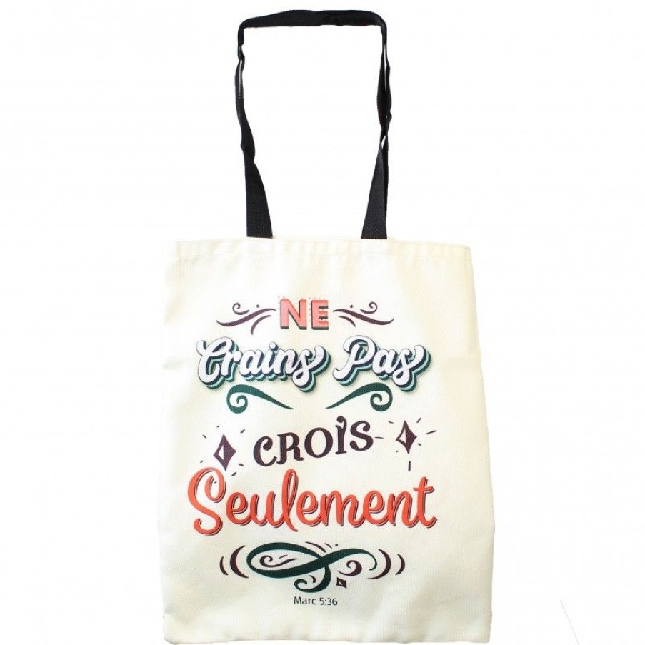 Palais du Rosaire Sac | Sac \\"Ne Crains Pas, Crois Seulement\\" 35X40Cm