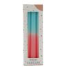 Palais du Rosaire Bougie Decorative | Set De 3 Bougies A Baton Couleur Turquoise Et Abricot 20X2Cm