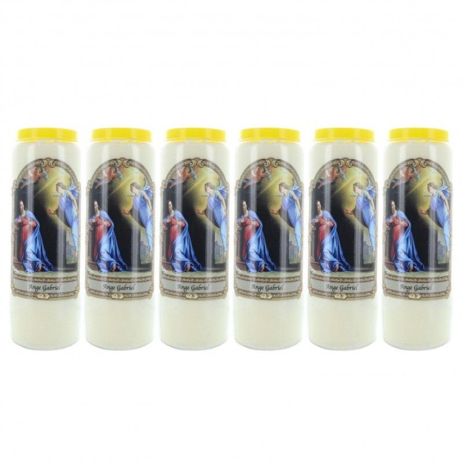 Palais du Rosaire Bougie Neuvaine | Lot De 6 Bougies De Neuvaine Ange Gabriel