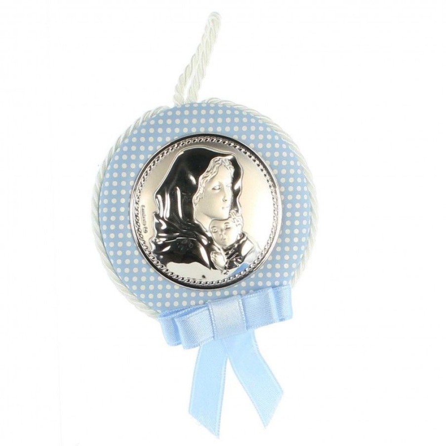 Palais du Rosaire Medaille De Berceau | Medaille De Berceau En Metal Argente