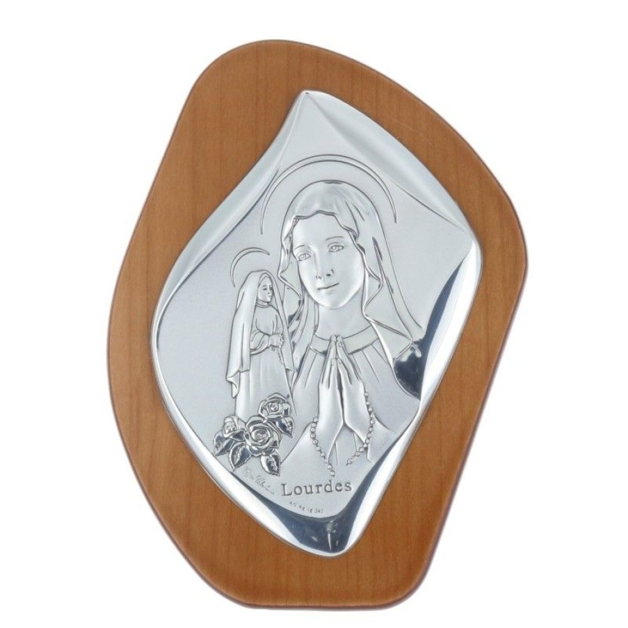 Palais du Rosaire Cadre Religieux | Cadre Religieux En Bois Vierge Marie Et Sainte Bernadette Argentees 11 X 14 Cm