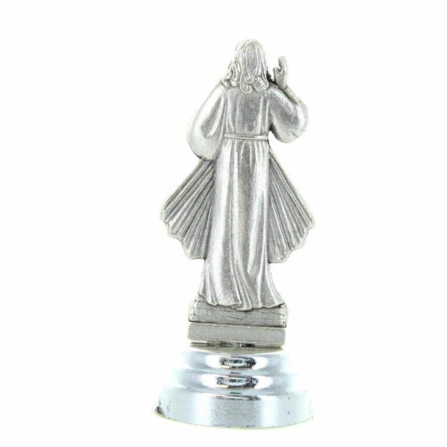 Palais du Rosaire Statue En Bronze Et Metal | Statue Du Christ Misericordieux En Metal Sur Un Socle Aimante 6Cm