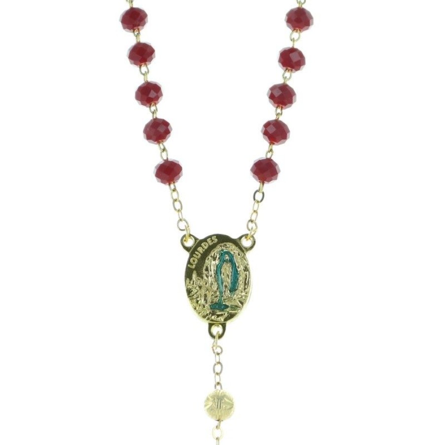 Palais du Rosaire Chapelet Verre | Chapelet Moderne Eau De Lourdes Avec Grains En Verre Colore