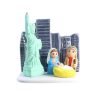 Palais du Rosaire Creche | Creche New York En Ceramique 8X7Cm