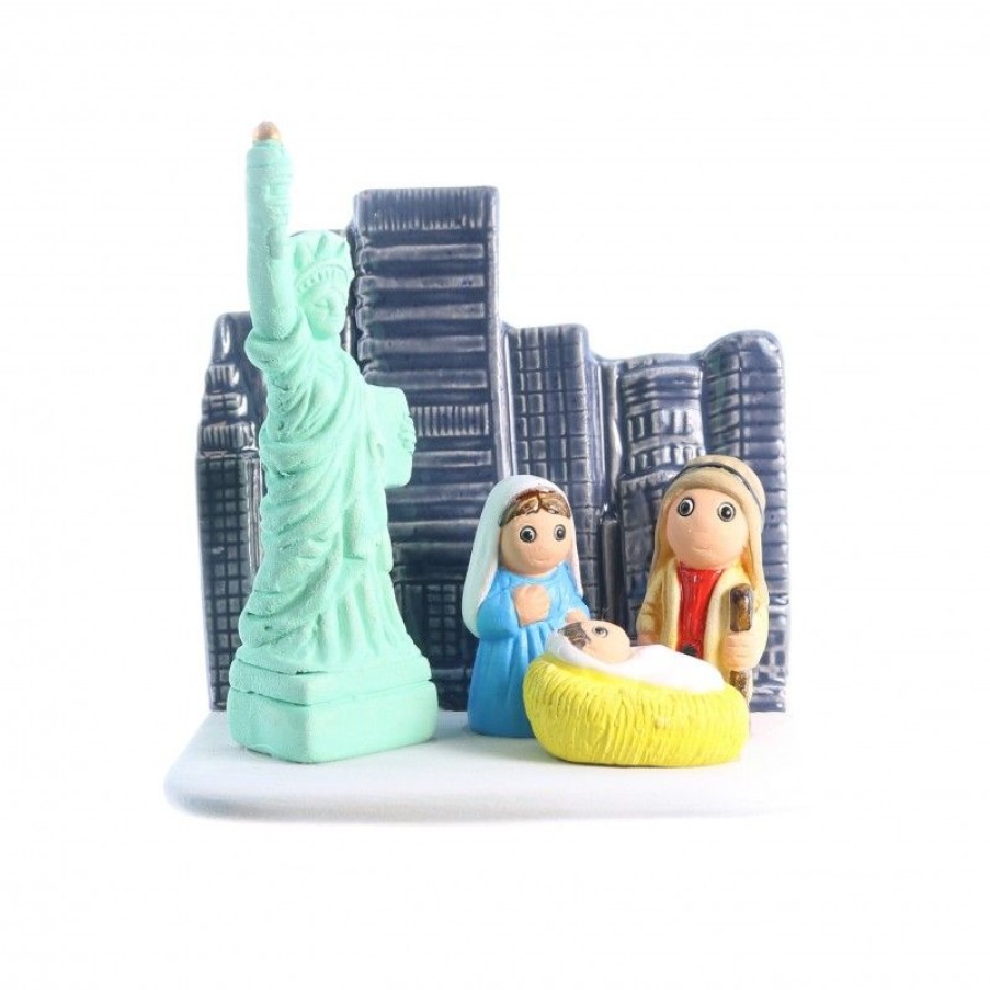 Palais du Rosaire Creche | Creche New York En Ceramique 8X7Cm