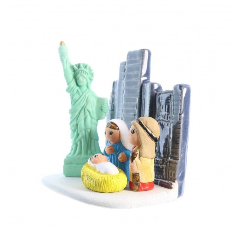 Palais du Rosaire Creche | Creche New York En Ceramique 8X7Cm