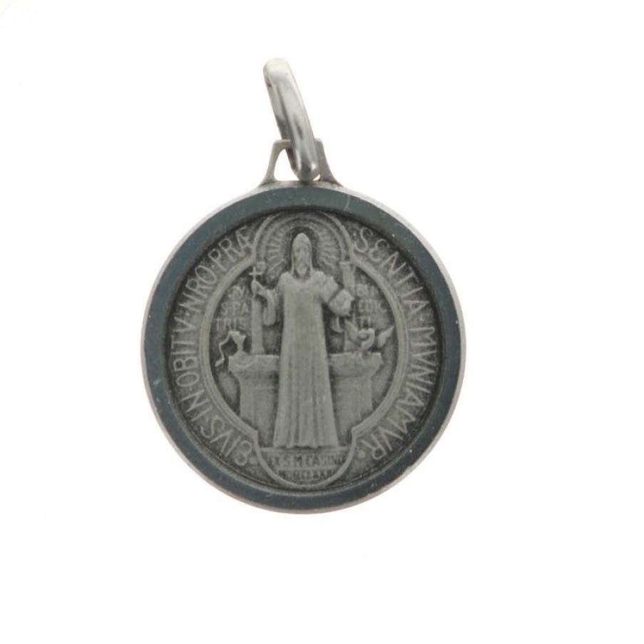 Palais du Rosaire Medaille Et Croix Argent | Medaille De Saint Benoit En Argent 16Mm