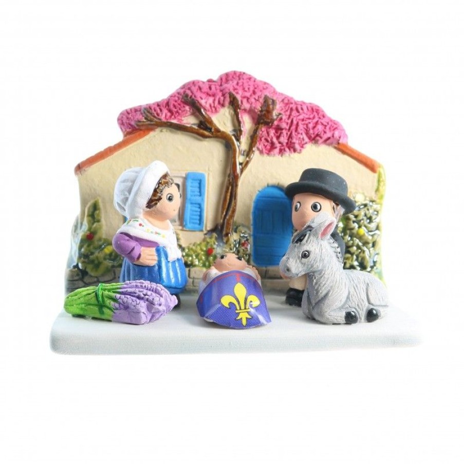 Palais du Rosaire Creche | Creche De La Provence En Ceramique 8X7Cm