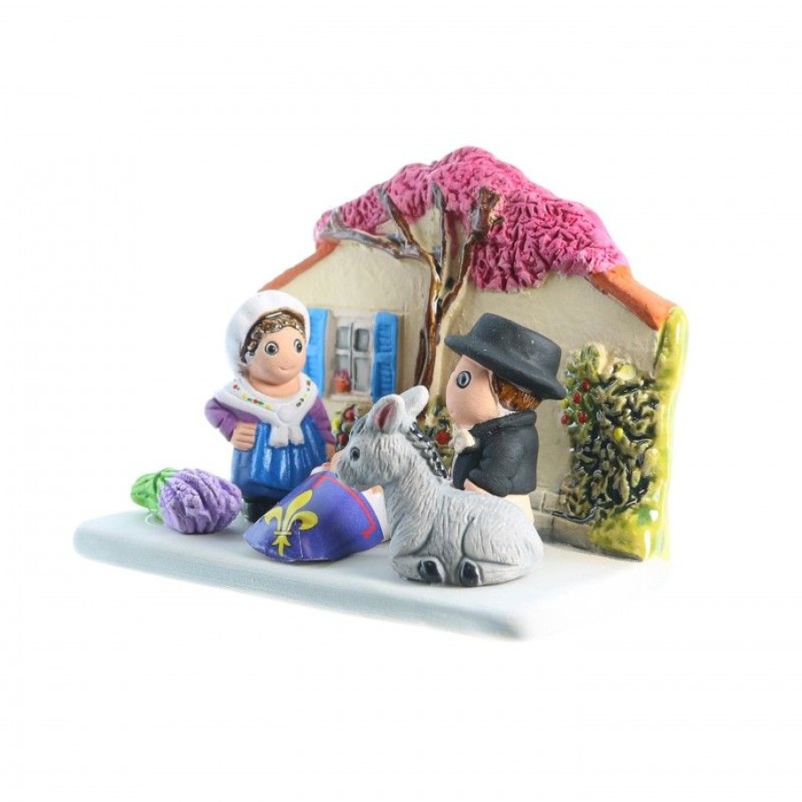 Palais du Rosaire Creche | Creche De La Provence En Ceramique 8X7Cm