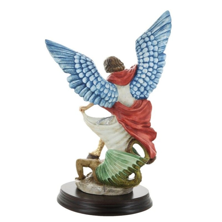 Palais du Rosaire Statue De Saint Michel | Statue De Saint Michel Terrassant Le Demon 20Cm En Resine Coloree