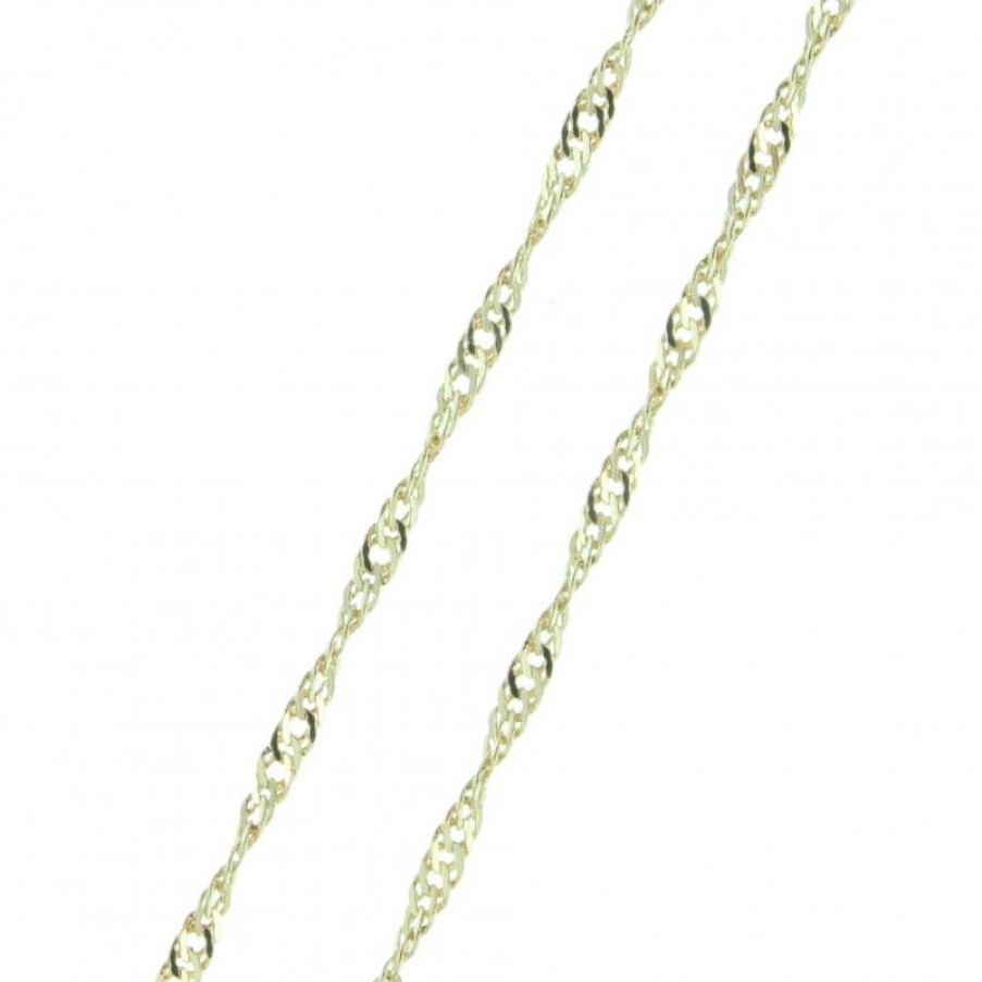 Palais du Rosaire Collier En Plaque Or | Chaine En Plaque Or Maille Singapour 45Cm