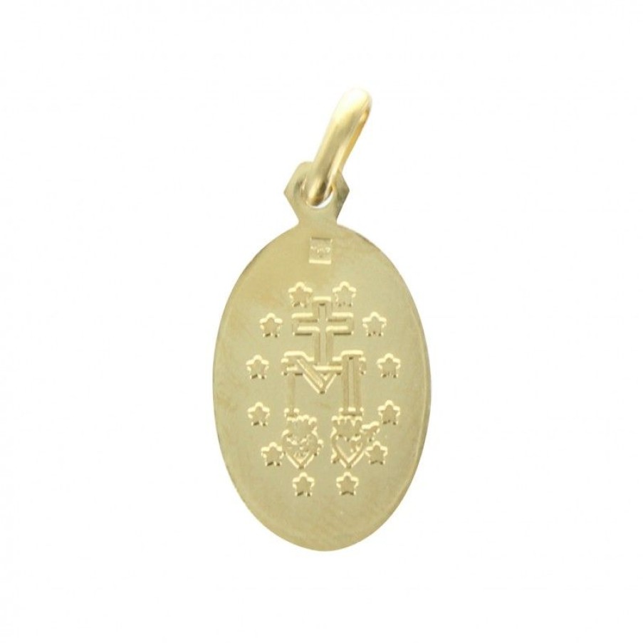 Palais du Rosaire Medaille Et Croix Plaque Or | Medaille Miraculeuse En Plaque Or Colorees 19Mm