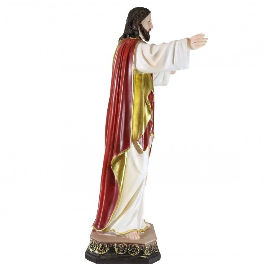 Palais du Rosaire Statue De Grande Taille | Statue Sacre Coeur De Jesus De 60Cm En Resine