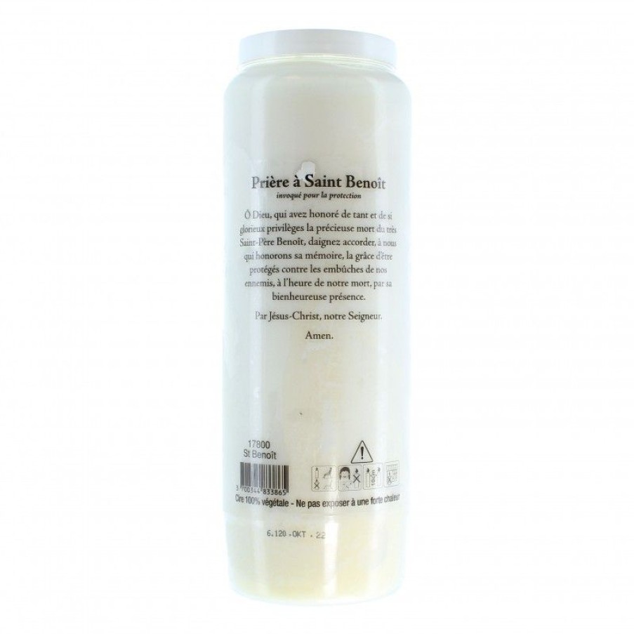 Palais du Rosaire Bougie Neuvaine | Lot De 20 Bougies De Neuvaine De Saint Benoit Avec Prieres