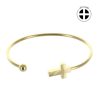 Palais du Rosaire Bracelet Fantaisie | Bracelet Jonc Religieux Leo&Geo En Acier Dore