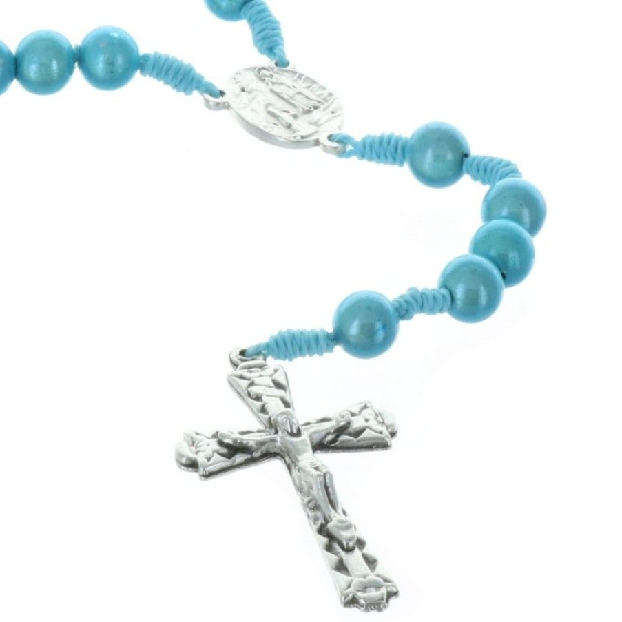 Palais du Rosaire Chapelet Corde | Chapelet De Lourdes En Corde Grains Translucides Et Coeur Apparition De Lourdes