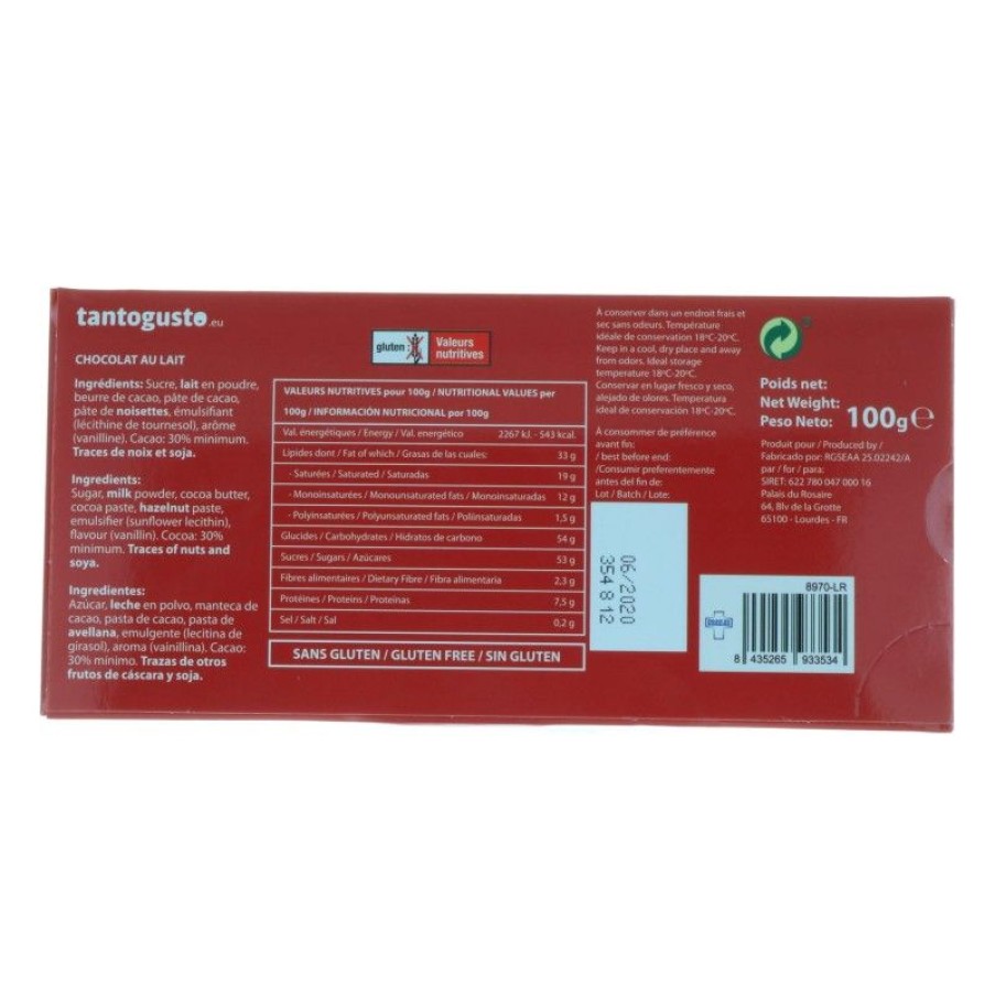 Palais du Rosaire Coffret Gourmand Lourdes | Tablette Chocolat Au Lait 100G Et Image De Lourdes Sepia