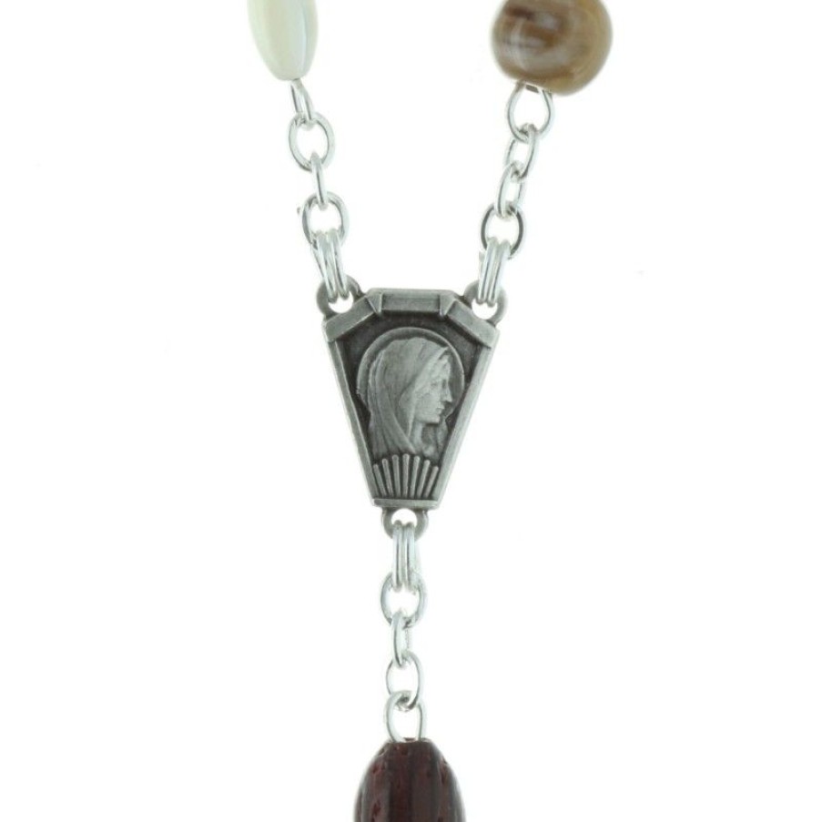 Palais du Rosaire Chapelet Argent | Chapelet De Lourdes En Verre Mineral Avec Chaine En Argent
