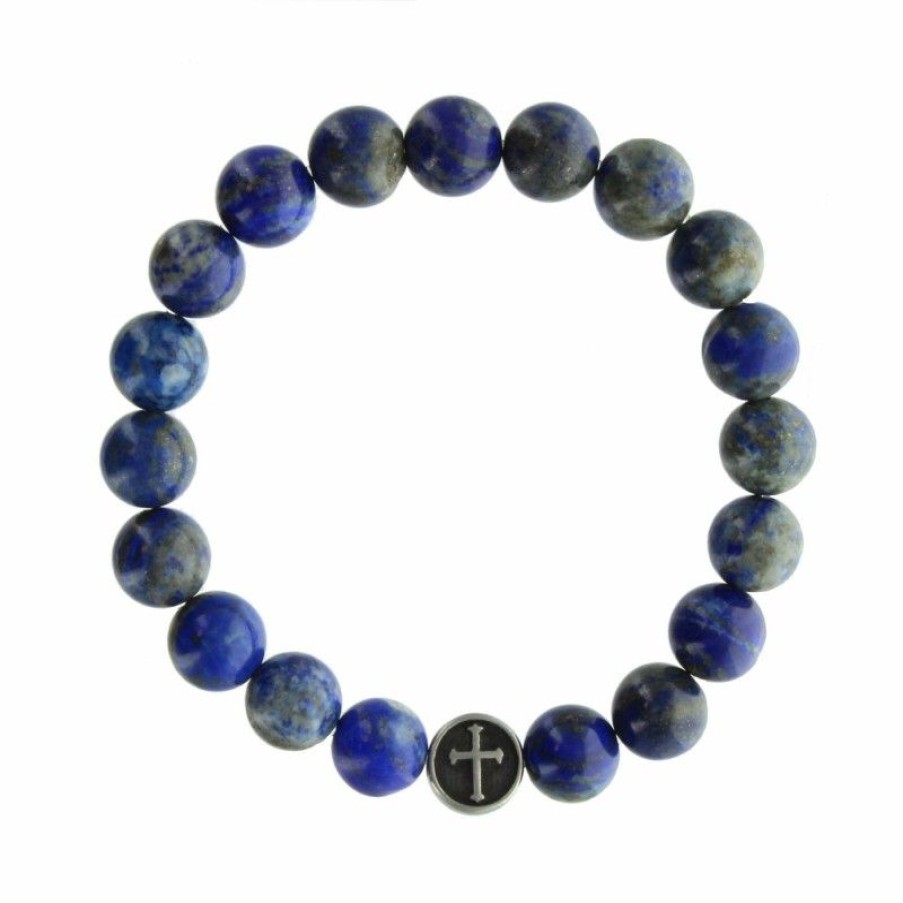 Palais du Rosaire Bracelet Fantaisie | Bracelet Religieux En Pierres De Lapis Lazuli
