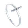 Palais du Rosaire Bague Argent | Bague Argent Avec Une Croix Et Un Strass
