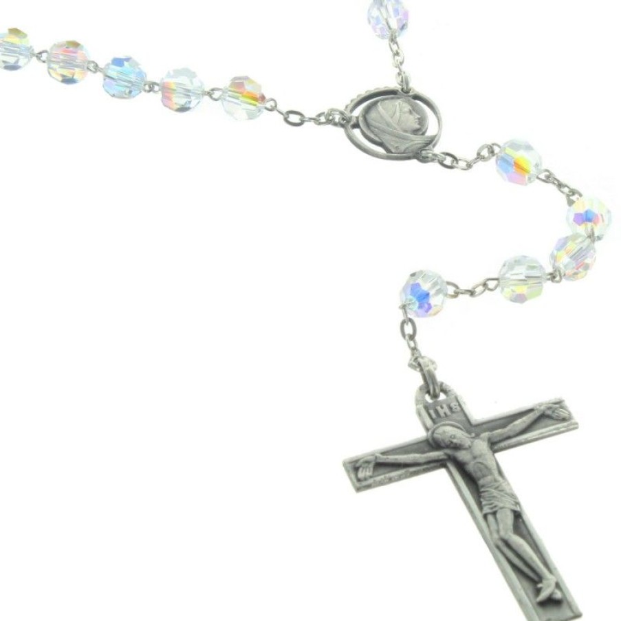 Palais du Rosaire Chapelet Argent | Chapelet De Lourdes En Argent Et Perles Cristal Swarovski Bleu