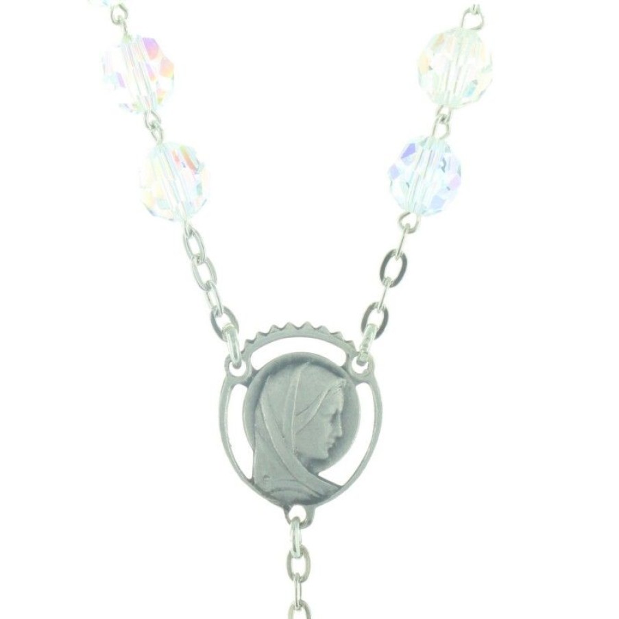 Palais du Rosaire Chapelet Argent | Chapelet De Lourdes En Argent Et Perles Cristal Swarovski Bleu