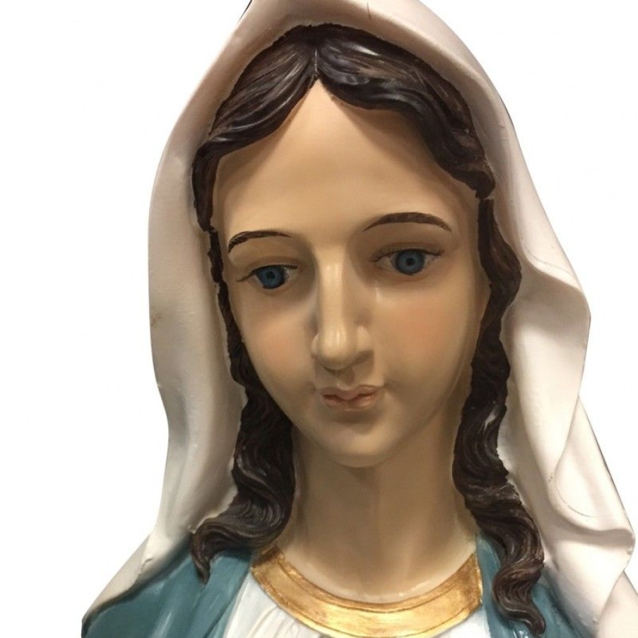 Palais du Rosaire Statue Vierge Miraculeuse | Statue Vierge Miraculeuse En Resine Coloree 1 Metre