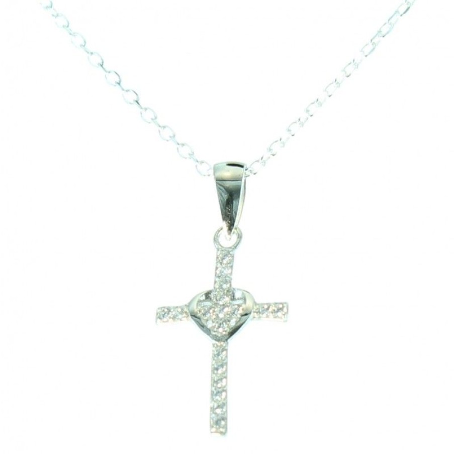 Palais du Rosaire Collier En Argent | Parure Argent, Chaine Et Croix Decoree De Strass 20Mm