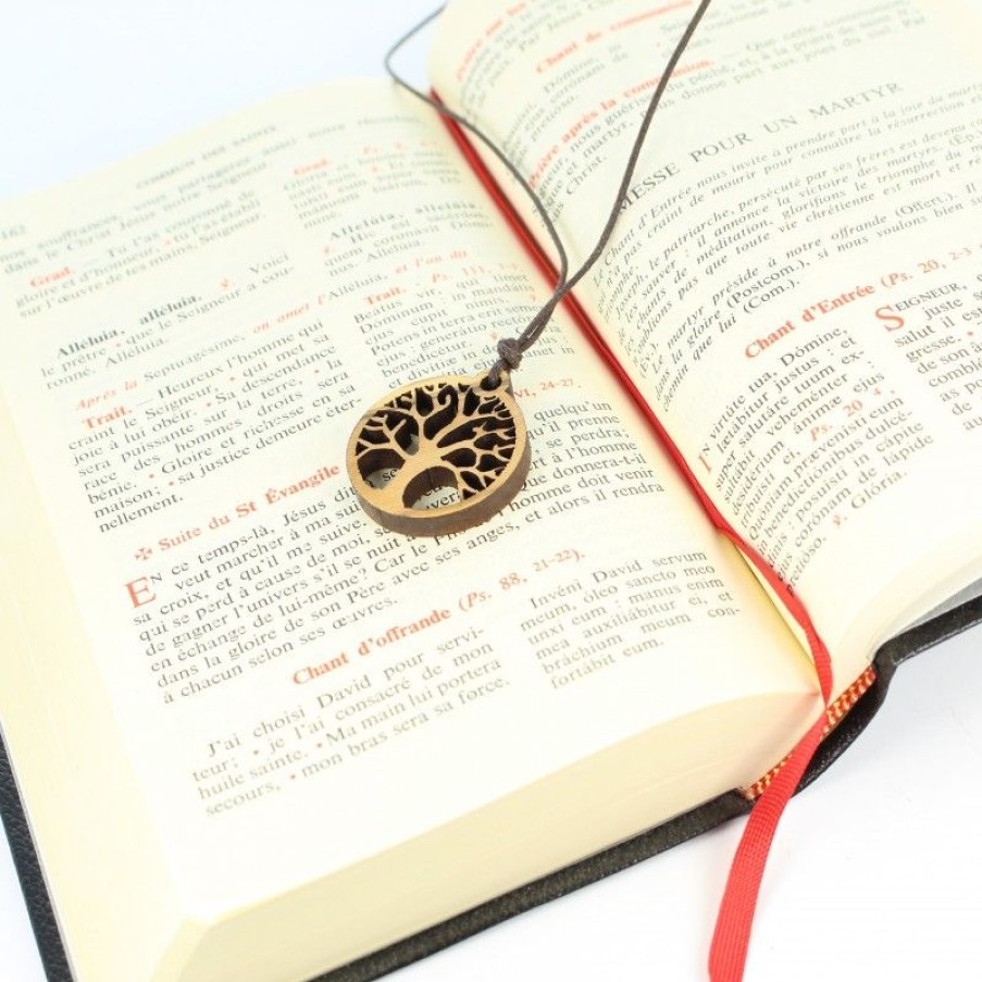 Palais du Rosaire Collier Fantaisie | Collier Arbre De Vie Avec Image De L'Apparition De Lourdes 9X5,5