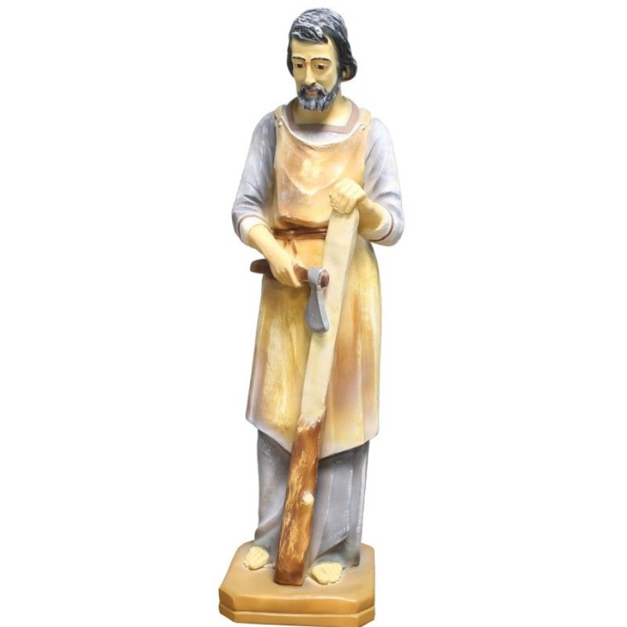 Palais du Rosaire Statue De Saint Joseph | Statue De Saint Joseph Charpentier Grande Taille En Resine 80Cm