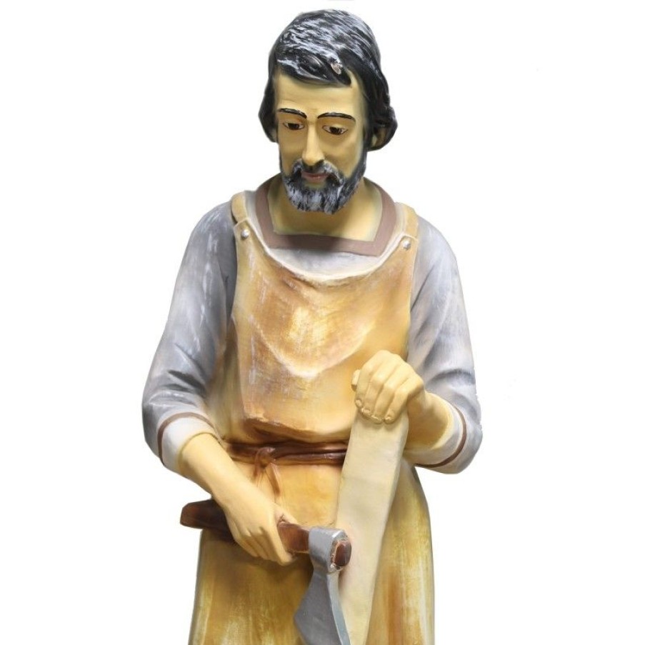 Palais du Rosaire Statue De Saint Joseph | Statue De Saint Joseph Charpentier Grande Taille En Resine 80Cm