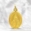 Palais du Rosaire Medaille Et Croix Or | Medaille Miraculeuse En Or 17Mm
