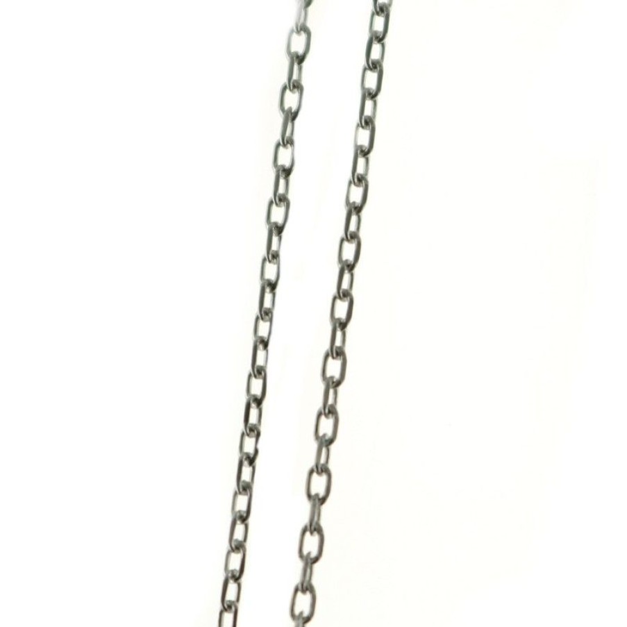 Palais du Rosaire Collier En Argent | Chaine En Argent Rhodie Avec Maille Type Forcat 45Cm