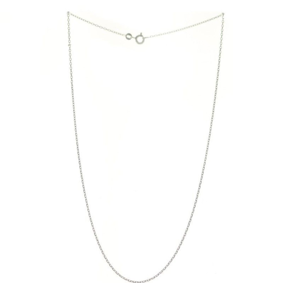 Palais du Rosaire Collier En Argent | Chaine En Argent Rhodie Avec Maille Type Forcat 45Cm