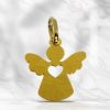 Palais du Rosaire Medaille Et Croix Or | Pendentif Silhouette D'Ange Avec Coeur En Or
